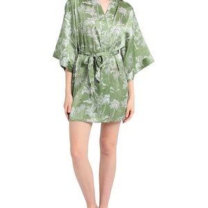 Topshop Sage Floral Kimono Robe